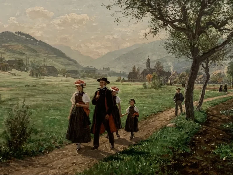 1850-Wilhelm Gustav Friedrich Hasemann - Domenica nella valle di Gutach